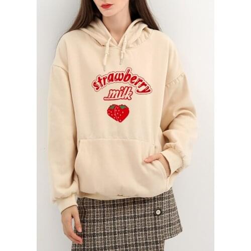 Aesthetic Graphic Hoodie Sweatshirt E Girl Warm Thermal Hooded Hoodies for Women Vintage Pastel Pullover for Ladies with Pocket