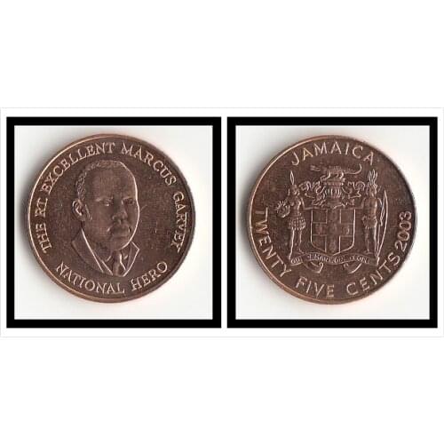Jamaica 25 Cents Coins Africa Original Coin Collectible Edition Real Rare Commemorative