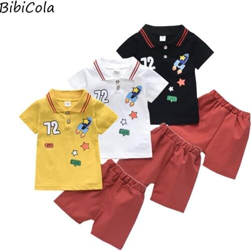 Kids Boys Summer Clothing Set Cartoon T-shirts+shorts 2pcs Infant Newborn Boys Beach Set Baby Boys Cartoon Set