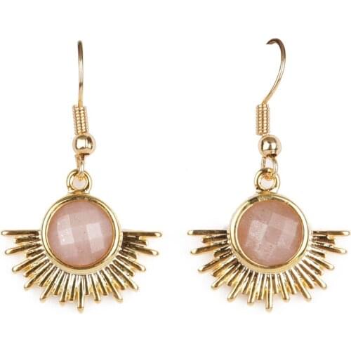 Dankaishi Hotsale Fashion Dangling Earrings Round Stone Unique Style Design Earrings for Young Girls Women Ladies Best Gift