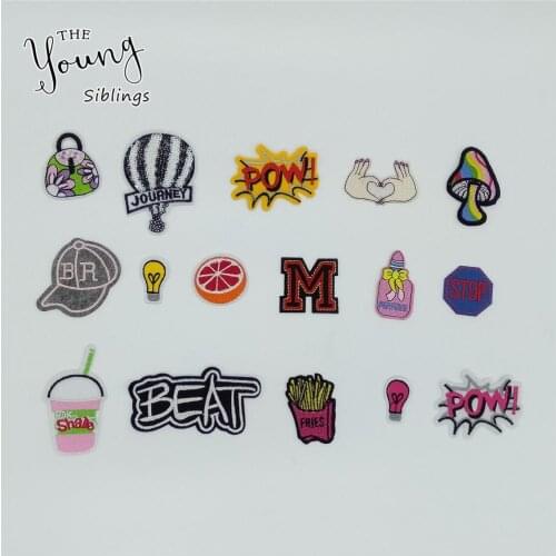 Fashion style Hot melt adhesive Applique Embroidery Patches Stripes DIY Kids Badges Clothing Accessory Craft supplies C952-C977