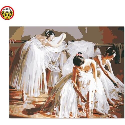 Painting by numbers art paint by number diy Finishing costumes, preparing for girls, ballerinas, dance, decoration training