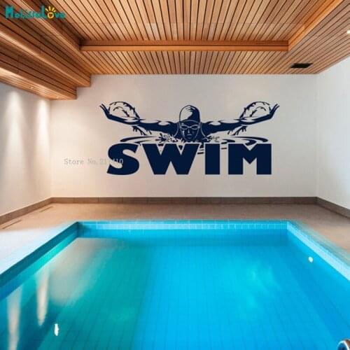 Professional Swimmer Competition Wall Sticker Butterfly Swimming Pool Water Sport Publicity Decor Self-adhesive Decals YT4951