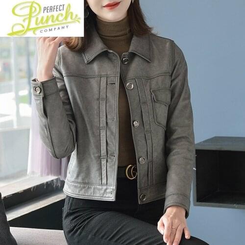 Real Leather Genuine Korean Sheepskin Jacket Short Motorcycle Coat Women Chaqueta Cuero Mujer ZSD20X-87 Pph494
