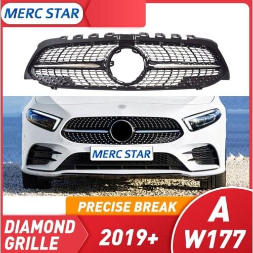 Front Bumper for car, Diamond Grate for A Class W177 2019 +, styling for A180 A200 A250