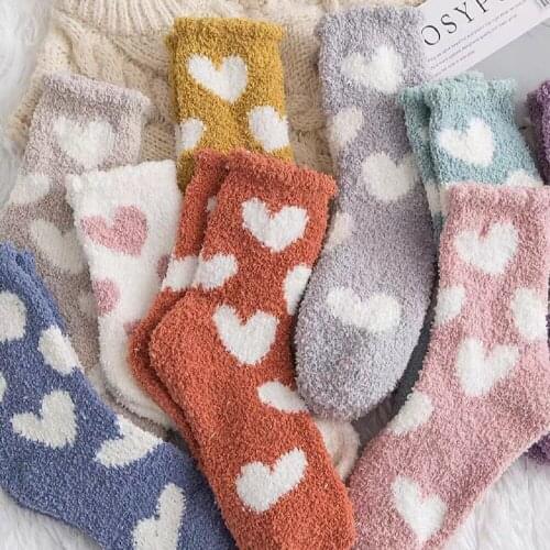 Fuzzy Crew Socks For Women Winter Colorful Warm Soft Fluffy Home Sleeping Indoor Thick Cozy Plush Slipper