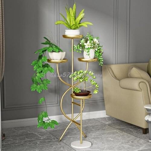 Light luxury metal wrought iron multi-layer indoor living room decoration flower stand modern minimalist floor-to-ceiling balcon