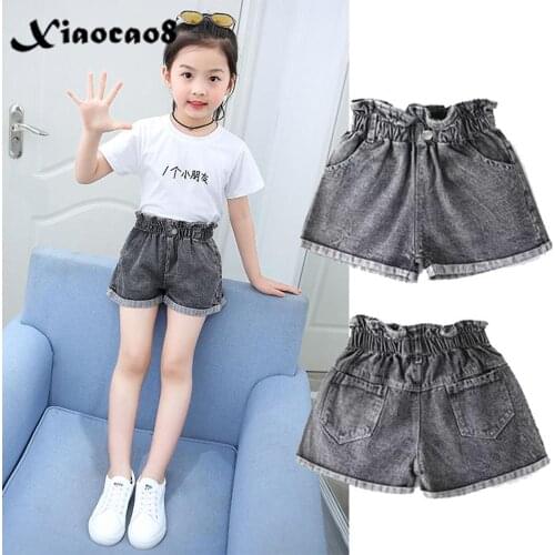 4-14 Years Girls Denim Shorts Kids Hole Shorts for Girls Children Summer Clothing Toddler Big Girls Short Pants 5 6 7 8 10 12 13