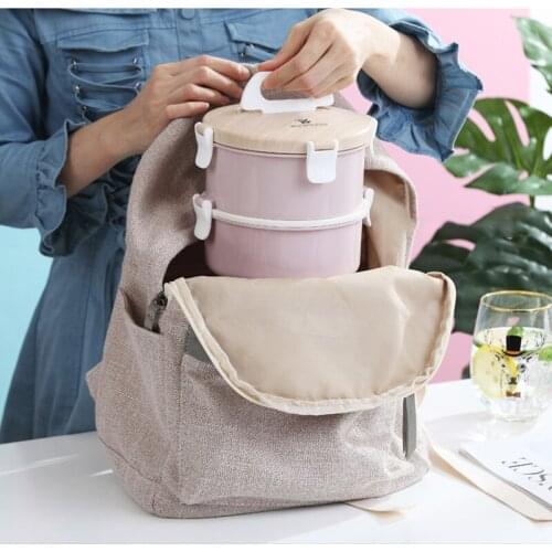 Japanese Style Thermo Insulated Thermal Food Container Bento Round Lunch Box Portable Food Container Round Bento Box Microwave