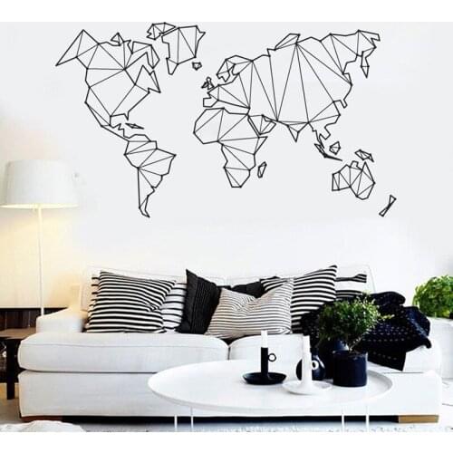 YOYOYU Vinyl wall stickers muraux Word Map Outlines Removeable Wall Decal Bedroom Living room home Decoration Art Poster ZX410