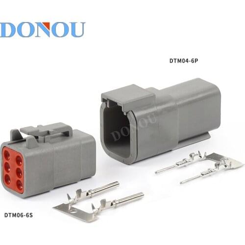 1 Set 6 Pin DTM DTM06-6S/ATM06-6S DTM04-6P /ATM04-6P Waterproof Automotive Connectors Wire Socket For Truck Auto Cars