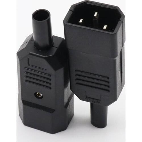 1 pcs 2017New Wholesale Price 10A 250V Black IEC C13 Male Plug Rewirable Power Connector 3 pin ac Socket