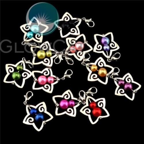 12X Charm Star Pendant 38x25mm Angel Pendants Accessories For Handmade Keychain Dangel Jewelry 22547