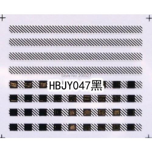 2PCS HBJY047-Black Nail Art Cute Square Sticker Nail Art Sticker