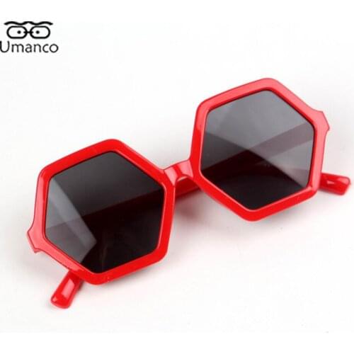 2021 Fashion Hexagon Sunglasses for Children Kids PC Frame AC Lens Boys Girls Sun Glasses Anti UV 400 Pink White Black Eyewear