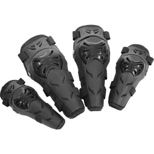 4 Pcs Motorcycle Motocross Cycling Elbow And Knee Pads Protector Guard Armors Set Black