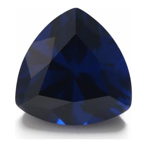 50PCS 3x3~12x12mm Trillion Shape Loose stone Dark Blue Color Synthetic stone For Jewelry DIY Gems Stone 113