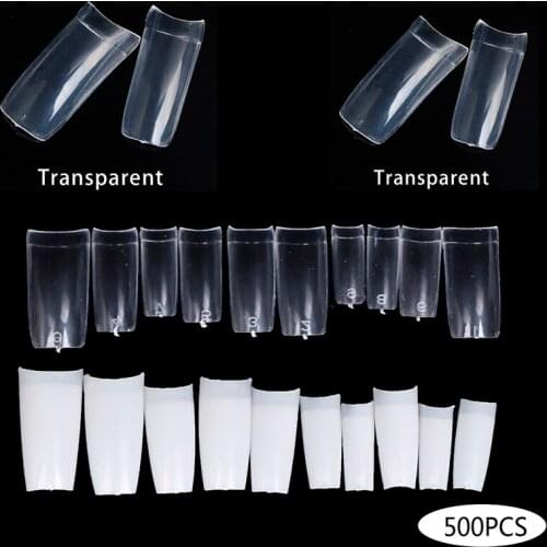 500Pcs False Nail Tips Fake Nails Art Manicure Full Half French Cover Shape Tool Artificial Nail Nail Salon DIY Nail Art