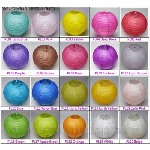 8inch 20cm Chinese Wedding Round Paper Lantern Hanging Birthday Party Decorations Lampion Rice Lamp