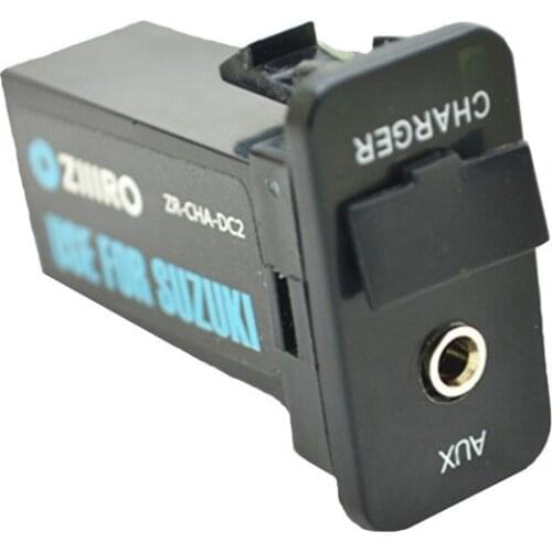 Car Interface USB Charger Connector Adapter and Aux Audio Input for SUZUKI for iPhone for smartphone size 21x 41 mm