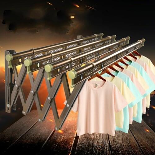 Balcony Telescopic Racks Aluminum-magnesium Alloy Outdoor Folding Hanging Hollow Reinforcement Bar Strong Bearing Capacity