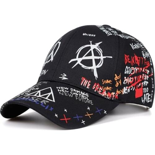 2019 new graffiti printing baseball cap 100%cotton fashion casual hat men and women adjustable sun caps hip hop dad hats