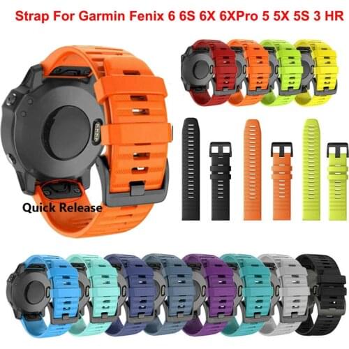 22 26mm Quick Release EasyFit strap for Garmin Fenix 6X 6 Pro Forerunner 945 Silicone Strap for Garmin Fenix 5X 5 5X Plus Band