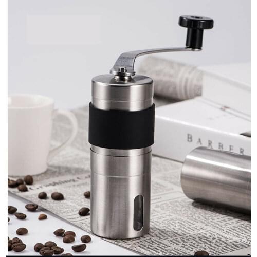 Household Manual Coffee Grinder Stainless Steel Ceramic Burr Portable Hand Crank Bean Grind Adjustable
