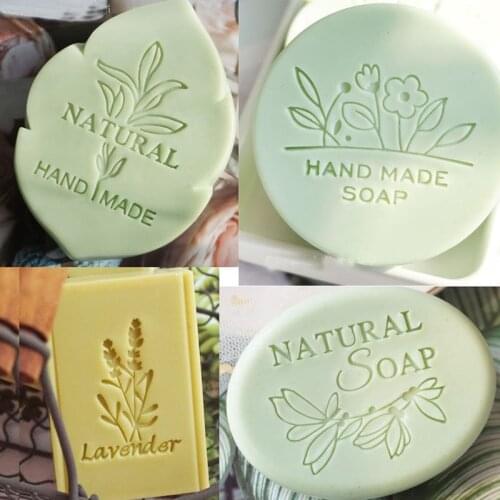 Flower letter natural handmade soap acrylic seal Mini DIY natural organic glass stamp chapter 4-5cm