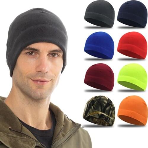 Unisex Outdoor Polar Fleece Hat Autumn Winter Windproof Warm Caps Cycling Camping Hiking Running Ski Cap Military Tactical Cap