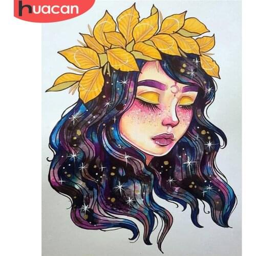 HUACAN Painting By Number Flower Girl Modern DIY Frame Handpainted Canvas Coloring By Numbers Woman Figure For Home Decor
