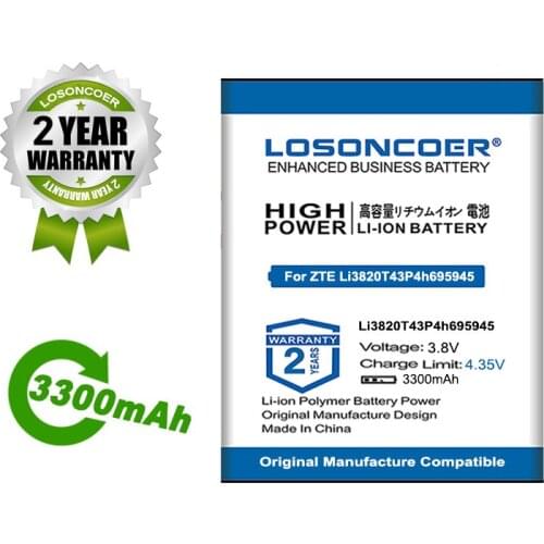 LOSONCOER Battery 3300mAh Li3820t43P4h695945 Battery For ZTE BLADE L8 / A5 2019 Mobile Phone Battery