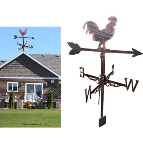 Cocks Stainless Steel Weather Vane, Farm Retro Durable Scene Garden Weather Vane Garden Yard Easy Use and Install