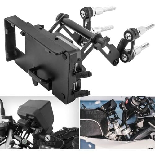Motorcycle Adjustable Extend Phone Navigation Bracket GPS Plate Phone Stand Holder For BMW R1200R R1200RS R1250R R1250RS LC