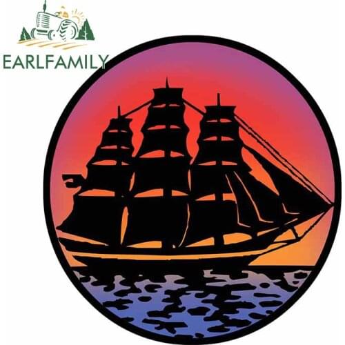 EARLFAMILY 13cm x 12.2cm for Pirate Ship Car Stickers Motorcycle Helmet Fine Waterproof Window Trunk Decal Scratch-proof Decor