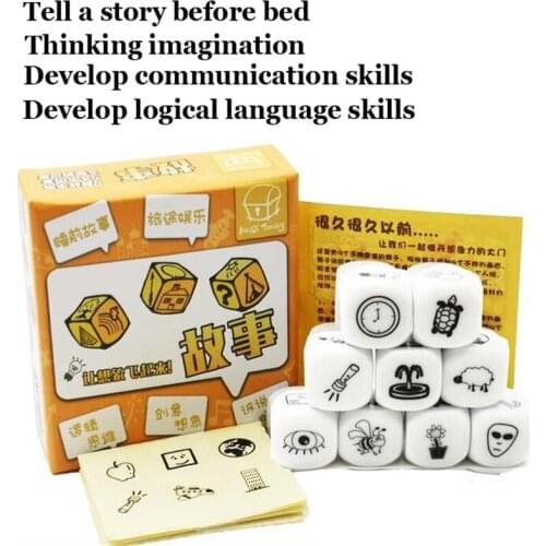 Party Games Story Dice Puzzle Board Game Telling Story Metal Boxes Family/Party/Friends Parents With Children Kids Gift