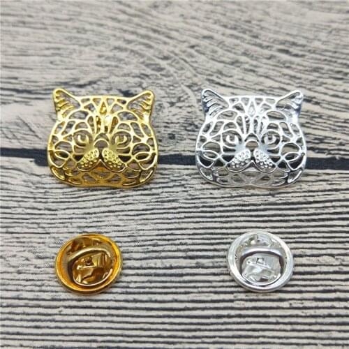 New Exotic Cat Brooches and Pins Trendy Animal Metal Suit Brooches Men Fashion Pet Jewellery