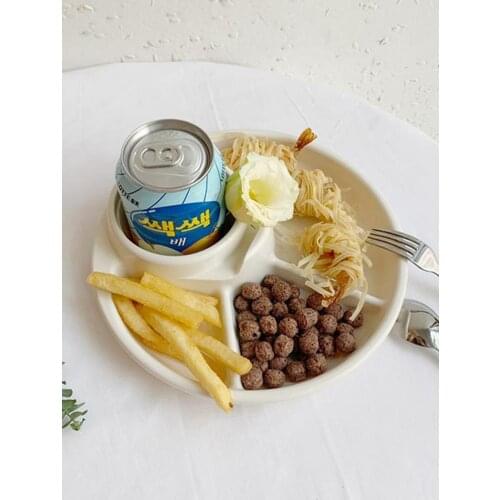 Portable Breakfast Plate Divided Barbecue Picnic Tray Portion Control Plate For Healthy Eating For Adults Kids Dinner Plate