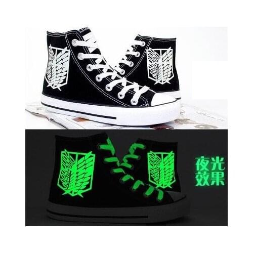 High-Q Unisex Anime Cos Attack On Titan Jiyuu no Tsubasa Casual Student plimsolls canvas shoes rope soled shoes