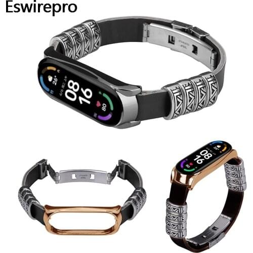 Mi Band 6/6 NFC Strap Retro Four-ring Embossed Butterfly Buckle Replacement Wristband For Xiaomi ремешок на mi band 3 4 5 6