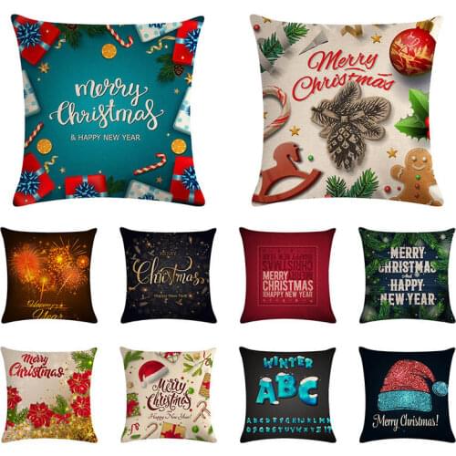 Christmas Home Decor Pillow Case 45*45cm Cute Elk Pattern Decorative Pillows Flower Cushion Cover for Mom Present TX50