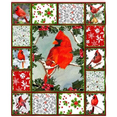 Christmas Bird Fleece Blanket 3D full printed Wearable Blanket Adults/kids Fleece Blanket Sherpa Blanket Drop Shipping 03