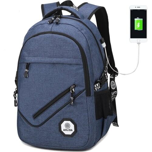 Backpack Men Oxford College Backpacks Travel With USB Charging Port Large Capacity School Backpack For Teens School Bag For Boys