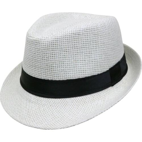 2018 Hot sale Summer Style Child sunhat Beach Trilby Sun hat Straw panama Hat For boy girl Fit For Kids Children 54 cm