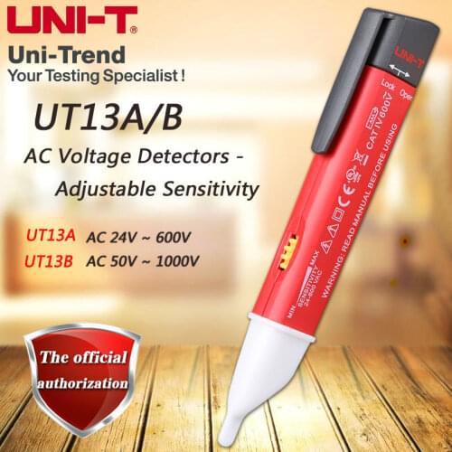 UNI-T UT13A UT13B AC voltage detector sensitivity adjustable / buzzer / flash / vibration / auto-sensing / low voltage display