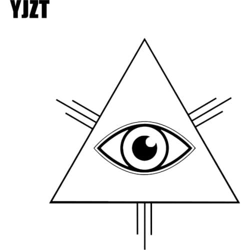 YJZT 12.8*14.2CM Pyramids And Triangular Beautiful Eyes Car Sticker Accessories Decor Vinyl C12-0620