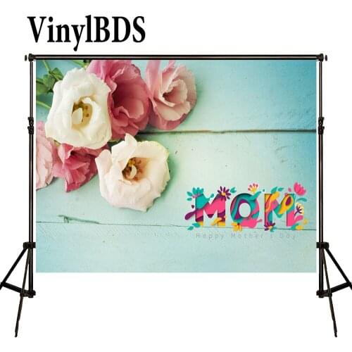 VinylBDS Happy Mothers Day Photography Backdrops Flower Wood Background Spring Photography Backdrops Baby Background