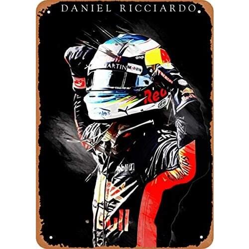 Vintage Look Metal Sign Vector Spatter Daniel Ricciardo 8"X12" Tin Plate Wall Decor