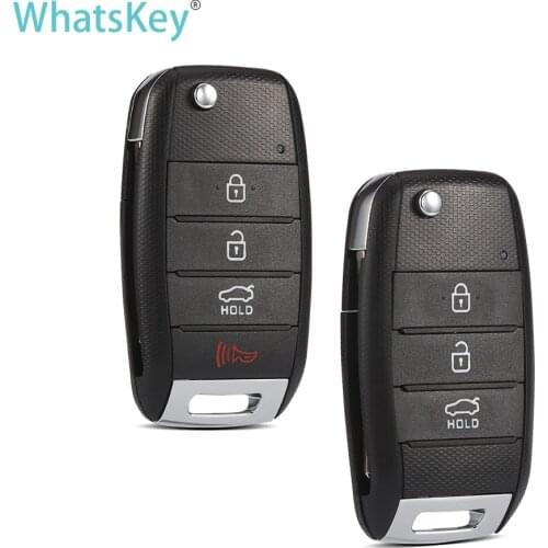 WhatsKey For KIA Sorento Cerato kia K3 K5 Carens Cerato Forte Flip Key Shell Replacement 3/4 Button Remote key Case fob housing