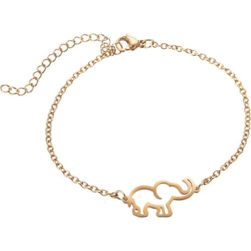 Lyvior Womens Simple Forest Hollow Long Nose Elephant Bracelet Thailand Baby Animal Dainty Initial for Women Girls Friends Mom